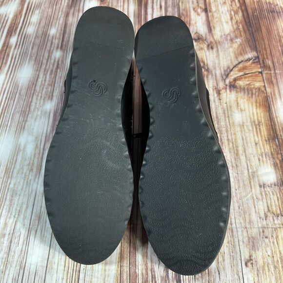 Clarks Cloud Steppers CADDELL DENALI Size 8.5 Black Wedge Heel Loafers Shoes - Picture 8 of 11